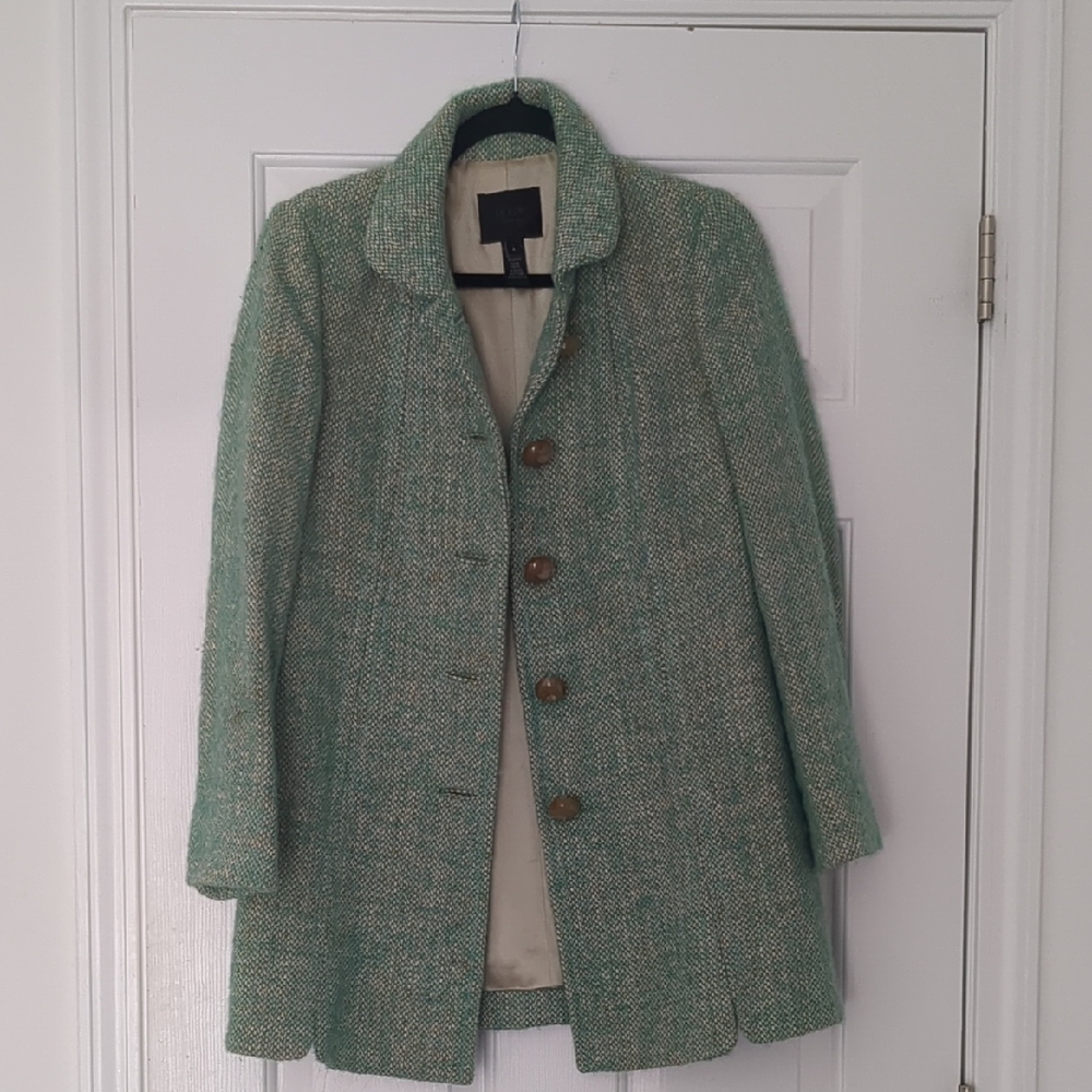Stylish Green Tweed Coat